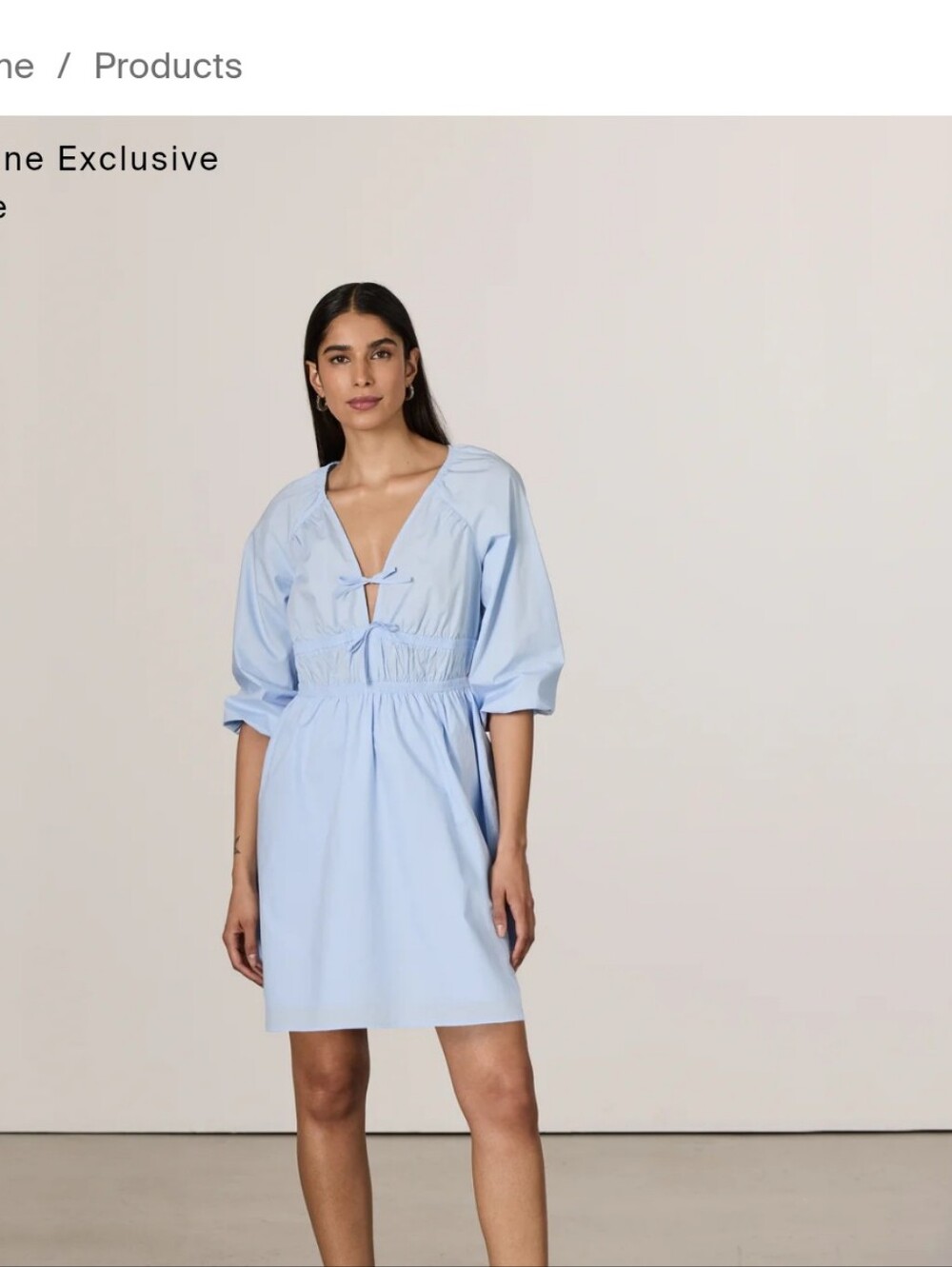Reitmans Pale Blue Mini Dress with Tie Front
